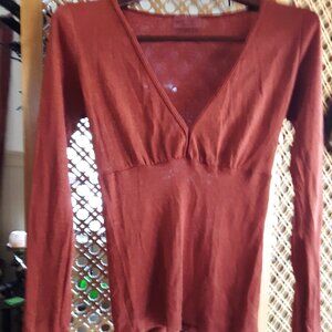 Michael Stars, one size, rust fitted long sleeve top